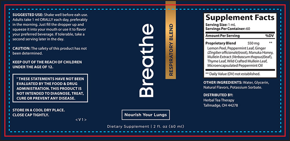 Breathe Lung Drops label showing ingredients and instructions